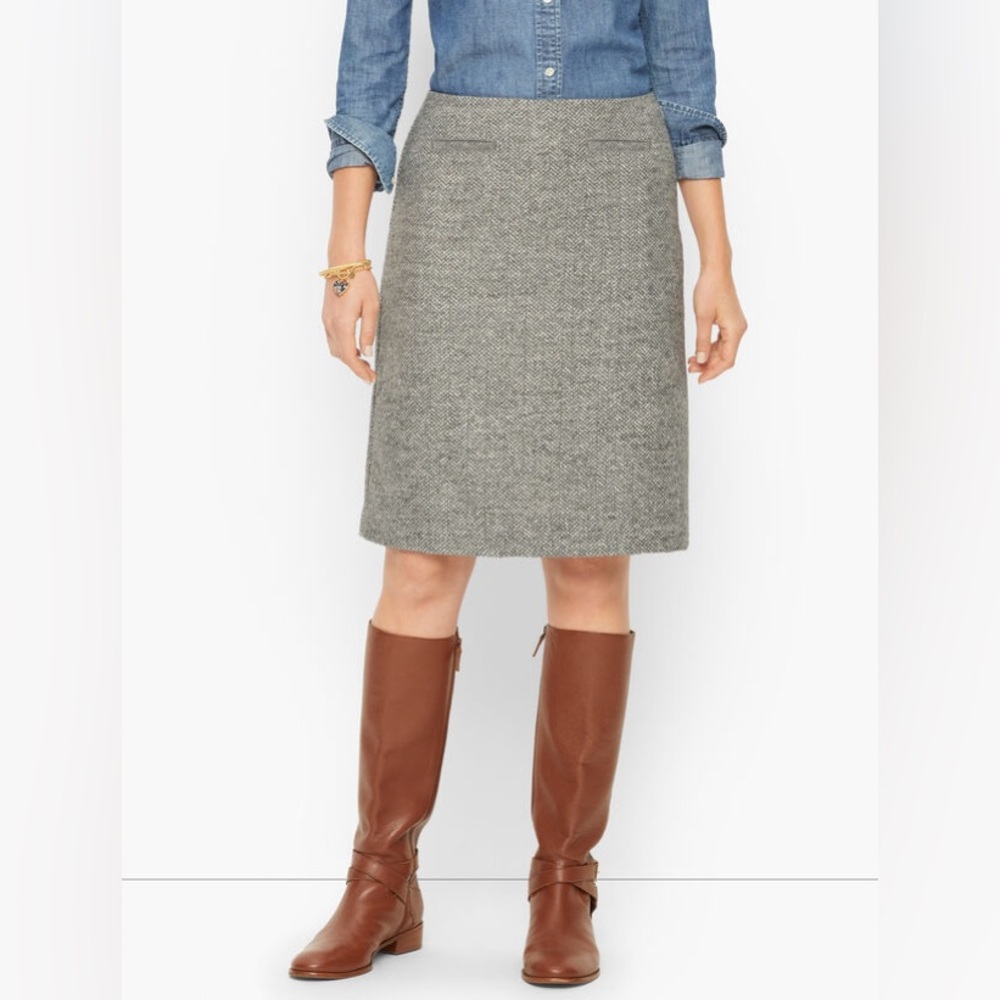 Talbots Tonal Herringbone A-Line Skirt